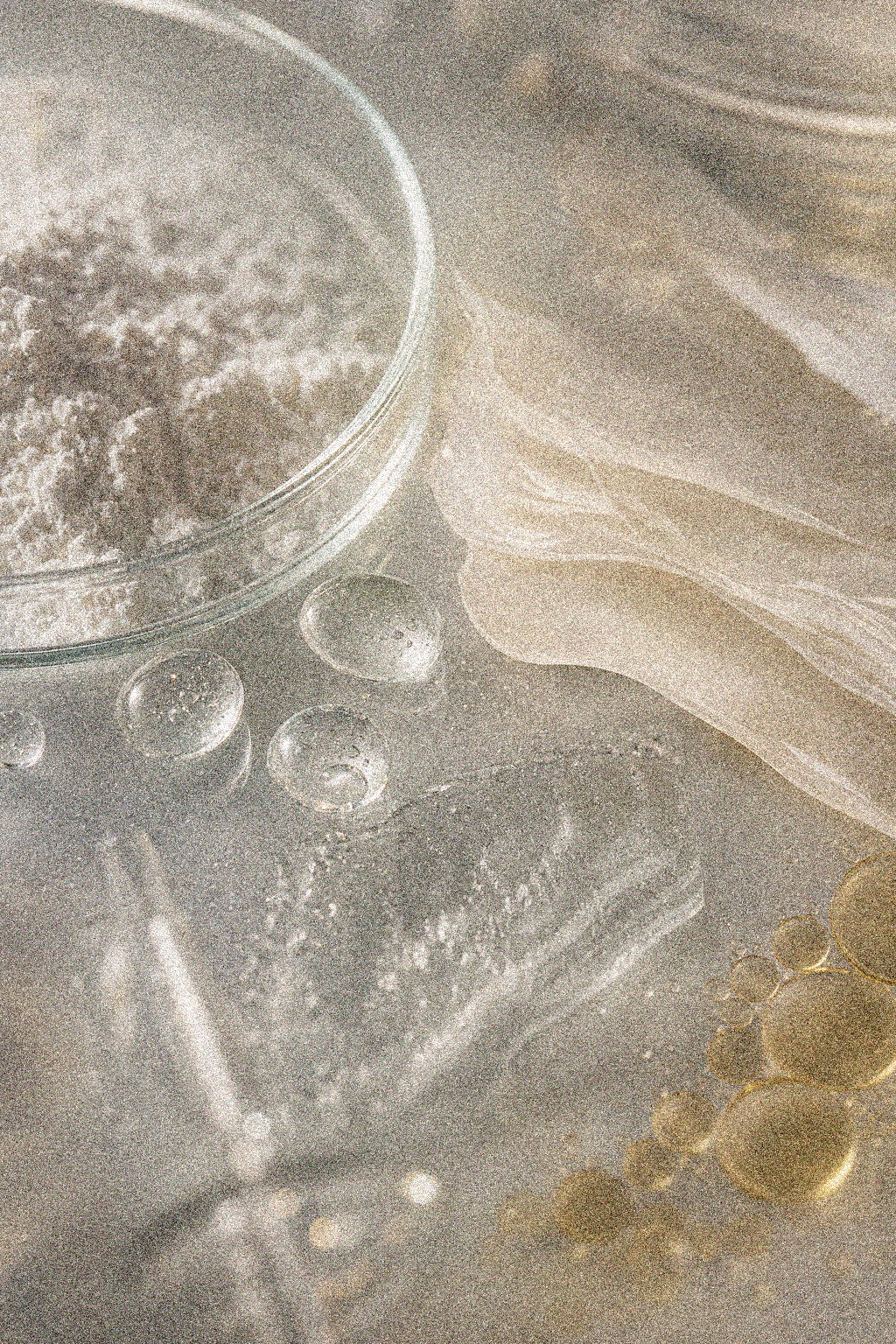 NEVARI Zinc-Ceramide Shield - 20 Light grainy scientific ingredient editorial image