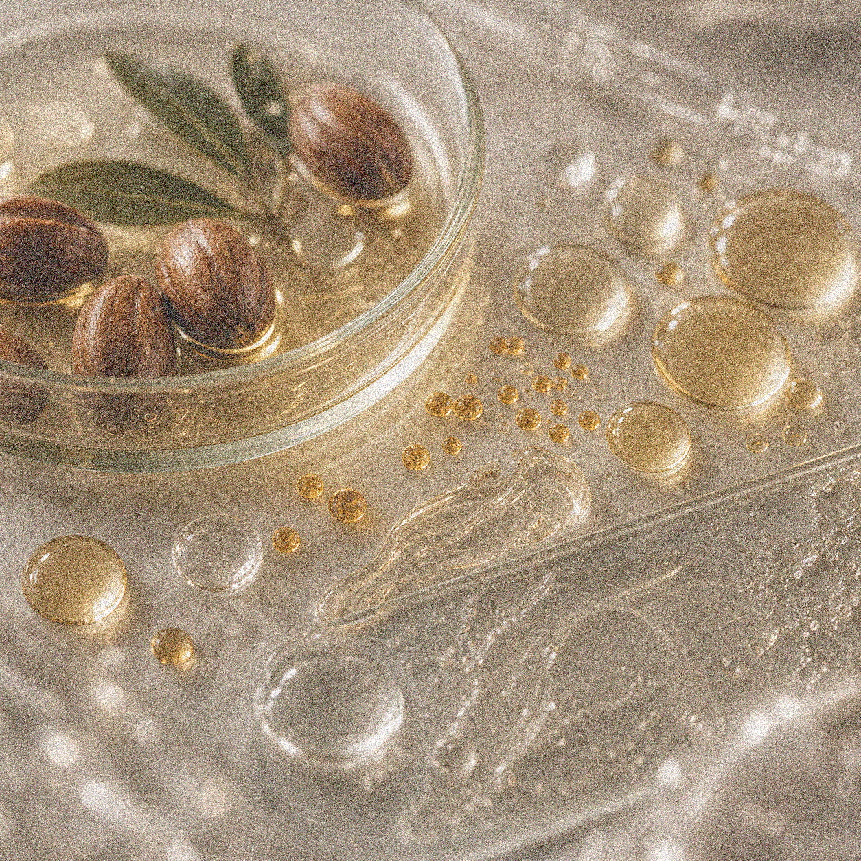 NEVARI Lumioxidant grainy scientific ingredient editorial image