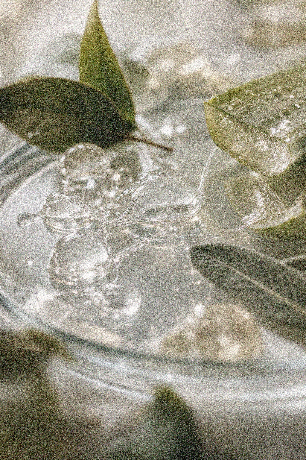 NEVARI Multi-Hyaluronic Hydrogel grainy scientific ingredient editorial image