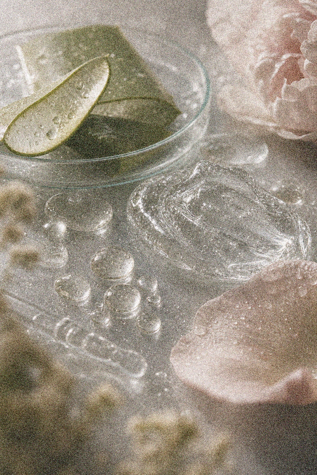 NEVARI HydroMicellar grainy scientific ingredient editorial image
