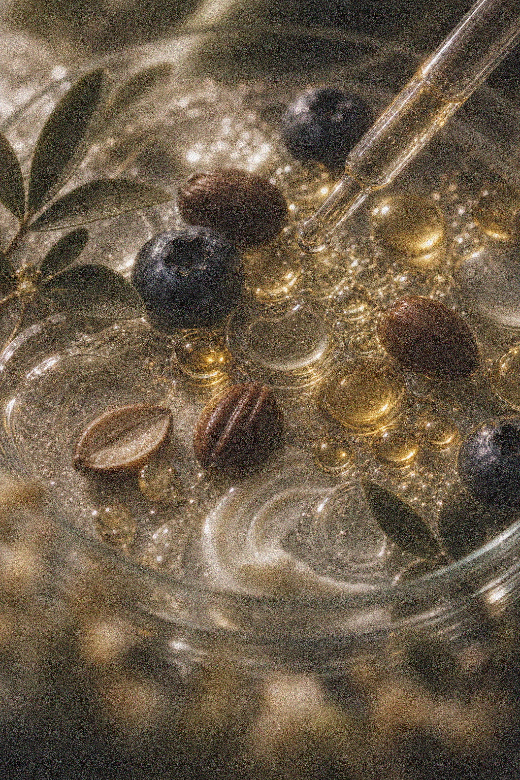 NEVARI Multi-Lipid Infusion grainy scientific ingredient editorial image