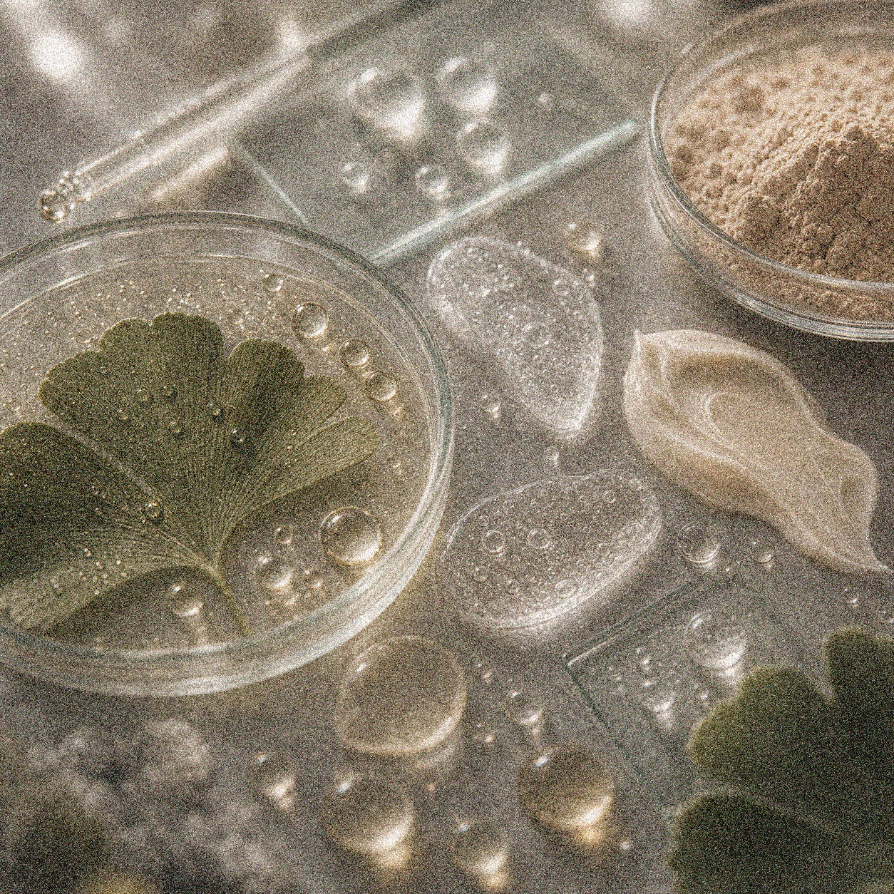 NEVARI Peptide Pigment Veil - 25 Medium Warm grainy scientific ingredient editorial image