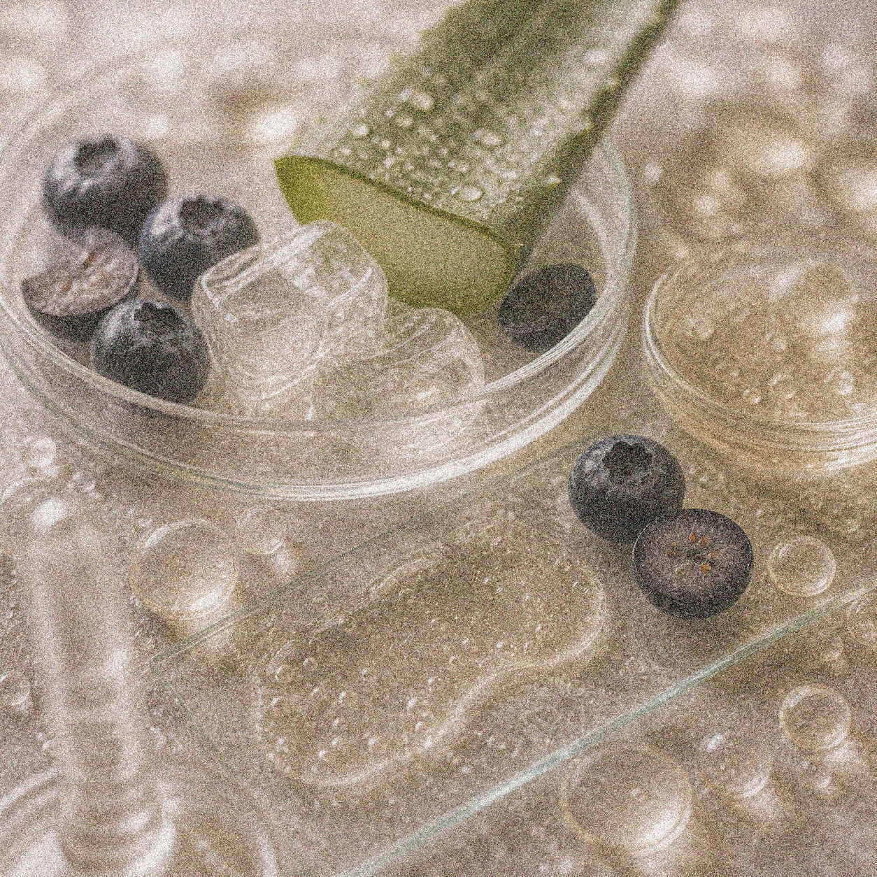 NEVARI Amino Clarifier grainy scientific ingredient editorial image