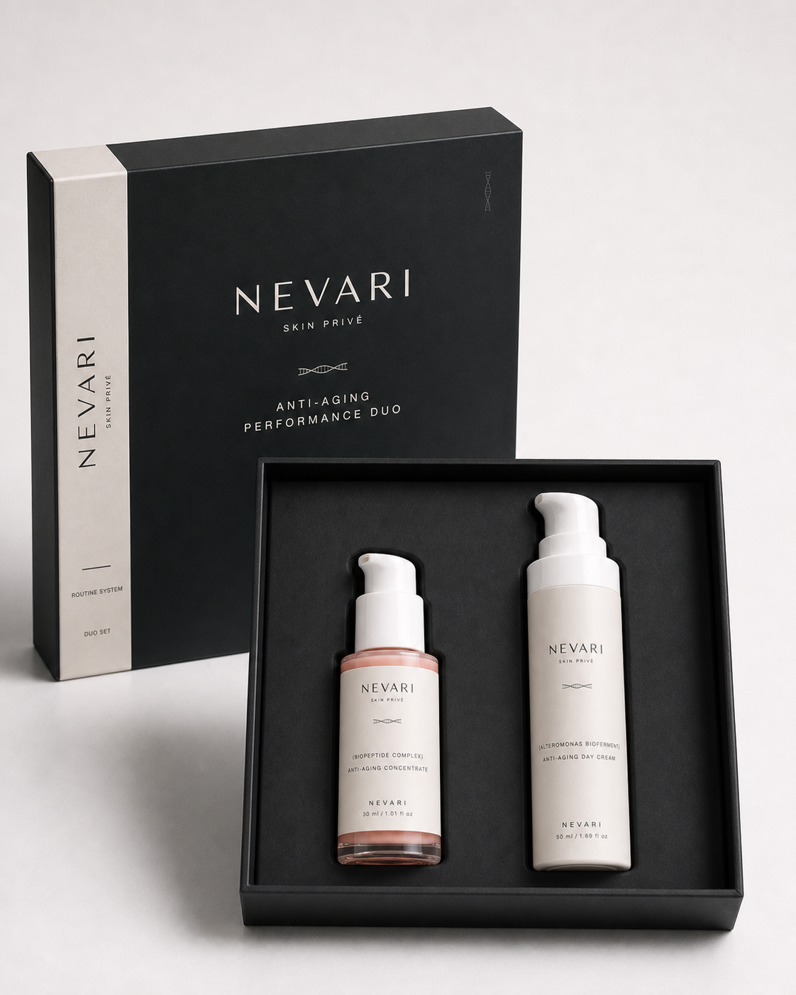 NEVARI Anti-Aging Performance Duo collection box and tray